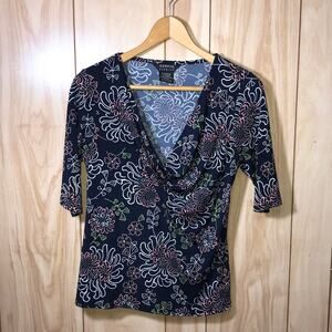 George Floral V-Neck Short Sleeve Blouse S (4/6)